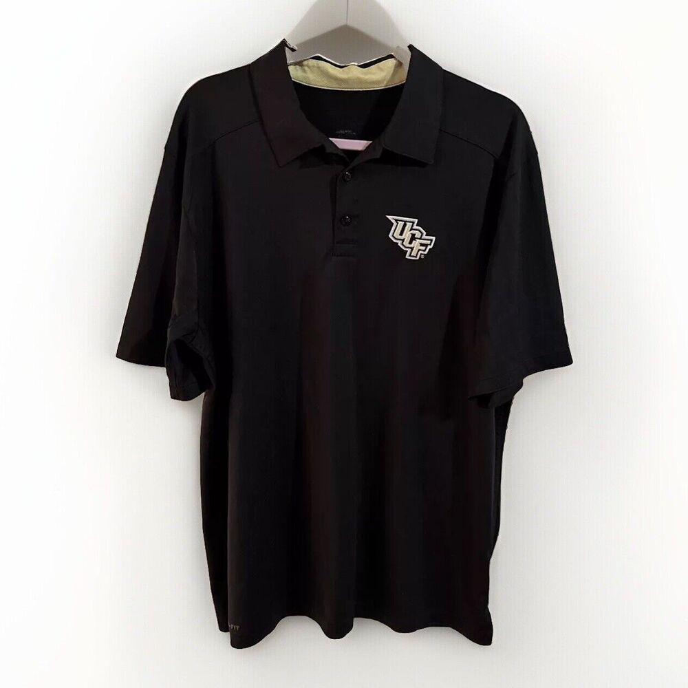 Nike Golf‎ Dri-Fit UCF Knights Polo Shirt NCAA Black Football Men's Medium